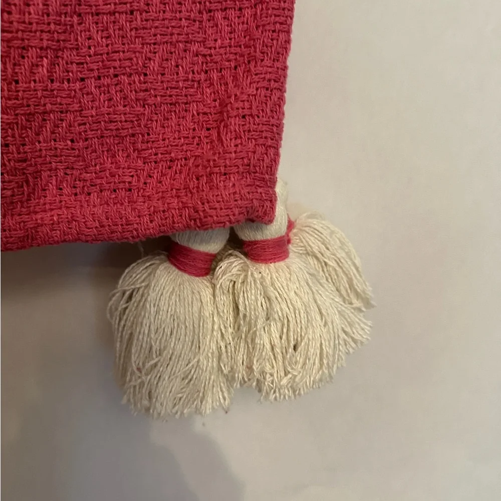 NWT Rachel Zoe Halloween Throw Blanket Pink w Tufted Ghosts Tassel Cottagecore